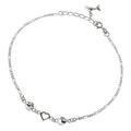 Silver 925 Hearts Anklet with Dolphin Charm - ANK00010