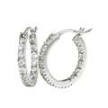Rhodium Plated 925 Sterling Silver 2.5mm Hoop Earrings - AAE00001