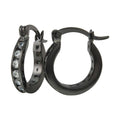 Black Rhodium Plated 925 Sterling Silver 10mm Hoop Earrings - AAE00005BLK-10MM