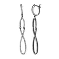 Silver 925 Black Rhodium Plated Dangling Infinity CZ Dangling Earrings - ACE00103BLK