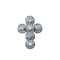 Silver 925 Rhodium Plated Round Cross CZ Dangling Pendant - ACP00006