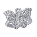 Silver 925 Rhodium Plated Butterfly Covered With CZ - ACR00047