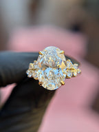 Floral Cluster Accent Engagement Ring