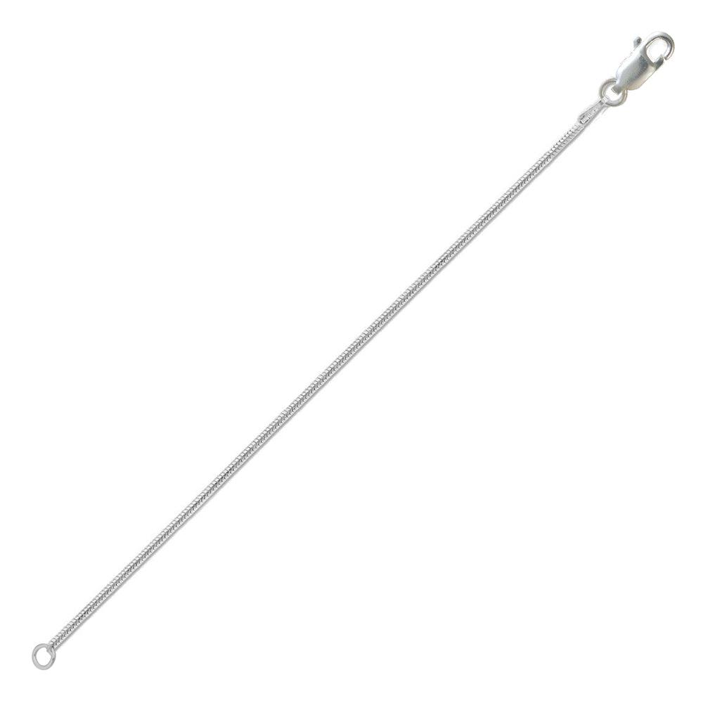 High Polished 925 Sterling Silver Round Snake 020 Anklet Adjustable - ANK00011