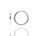 Rhodium Plated 925 Sterling Silver 3mm Hoop Earring - APE00018