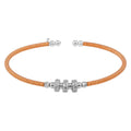 Rose Gold Plated 925 Sterling Silver Beaded Cuff with CZ - ARB00001RGP
