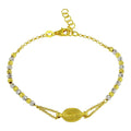 Gold Plated 925 Sterling Silver Lady of Guadalupe Beaded Bracelets - ARB00029GP