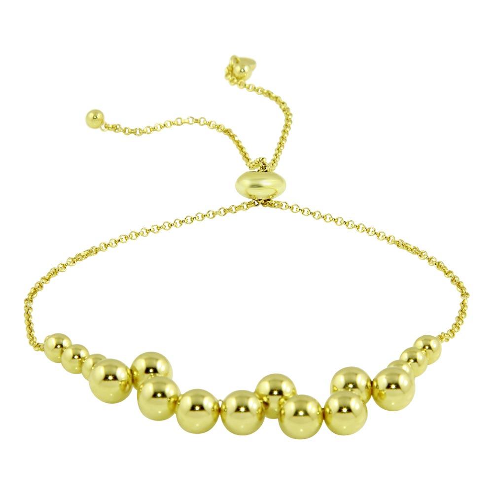 Gold Plated 925 Sterling Silver Bead Bracelets - ARB00041GP