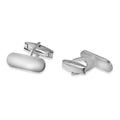 High Polished 925 Sterling Silver Small Rounded Rectangle Engravable Plain Cufflink - ARC00006
