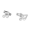 High Polished 925 Sterling Silver Plain Music Note Cufflink - ARC00009