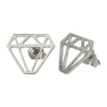 Rhodium Plated 925 Sterling Silver Diamond Earrings - ARE00009RH