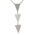 Silver 925 Rhodium Plated 3 Triangle Drop Necklace - ARN00022RH