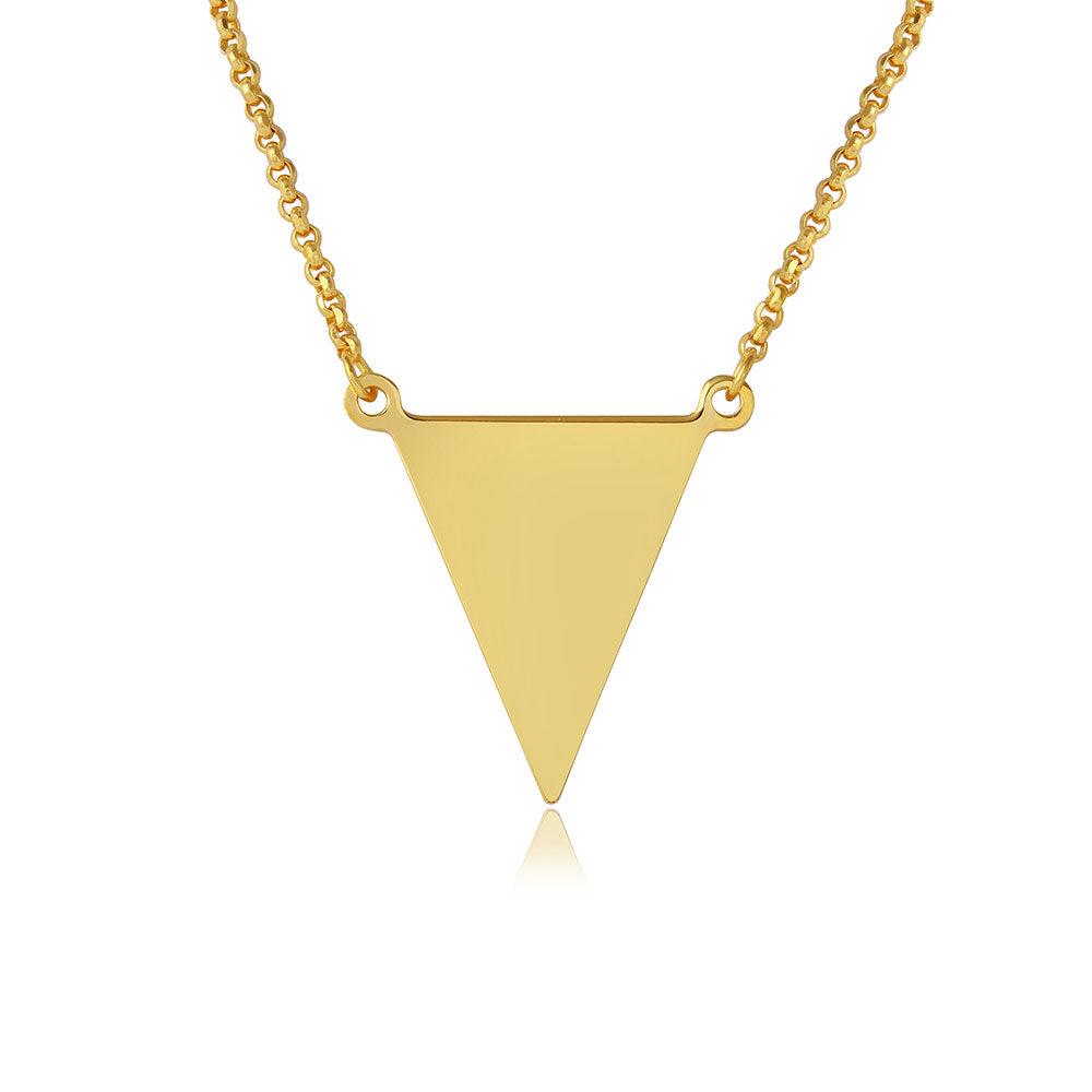 Silver 925 Gold Plated Triangle Charm Necklace - ARN00025GP
