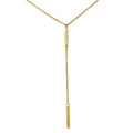 Gold Plated 925 Sterling Silver Bar Necklace with Dropped Bar - ARN00032GP