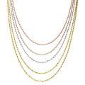Multi Plated 925 Sterling Silver 5 Strand Bead Necklace - ARN00036TRI