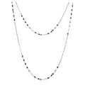Rhodium Plated 925 Sterling Silver Double Chain - ARN00039RH