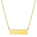 Gold Plated 925 Sterling Silver Joy Engraved Bar Pendant Necklace - ARN00054GP
