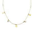 Gold Plated 925 Sterling Silver Star and Beads CZ Necklace - ARN00059GP