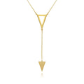 Silver 925 Gold Plated Necklace With 2 Triangle Drop - ARN00012GP