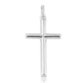 Rhodium Plated 925 Sterling Silver Plain Cross Pendant - ARP00009