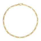 2.5MM Solid Figaro Bracelet in solid 10K-24K gold
