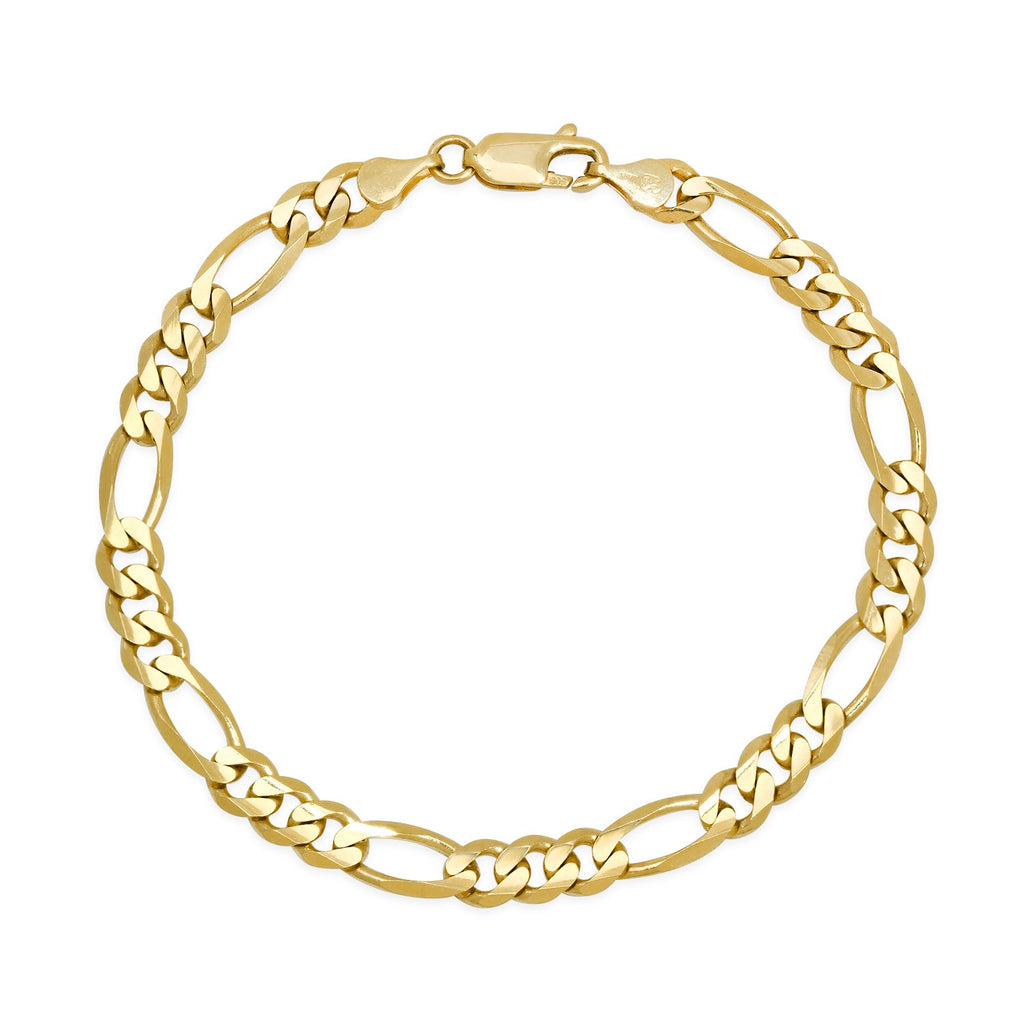 5MM Solid Figaro Bracelet in solid 10K-24K gold