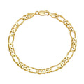 5MM Solid Figaro Bracelet in solid 10K-24K gold