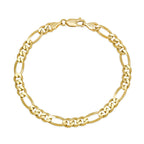 5MM Solid Figaro Bracelet in solid 10K-24K gold