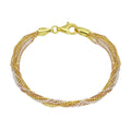 High Polished 925 Sterling Silver Multi-Colored 9 Strand DC Bead Bracelets - B00029