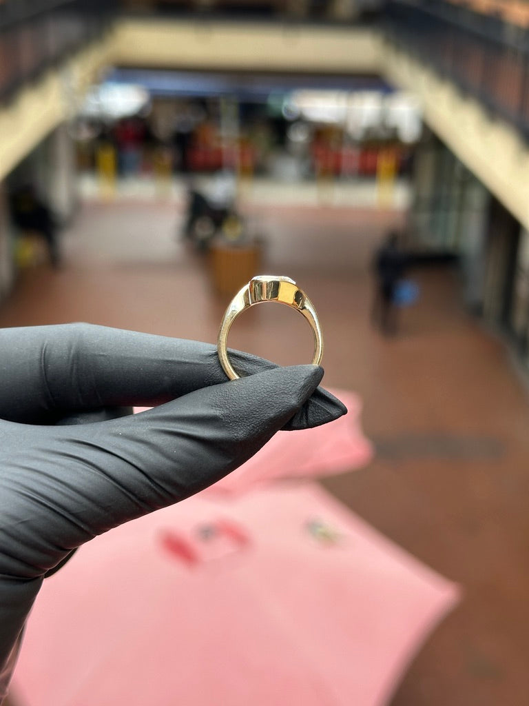 Diamond Bezel-Set Bypass Engagement Ring