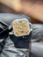Pavé Split Shank Halo Engagement Ring