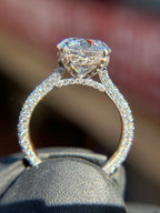 Pavé Cathedral Hidden Halo Engagement Ring
