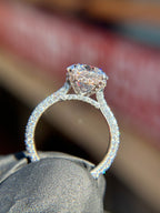 Pavé Cathedral Hidden Halo Engagement Ring