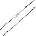 Black Rhodium Plated 925 Sterling Silver Alternating Wave Design B-W DC Bead 004 Chains - CH256 BLK