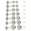 Rhodium Plated 925 Sterling Silver Bead Stud Earrings - BD-STUD-RH