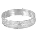 Silver 925 High Polished Diamond Cut Semanario Bangle Bracelet - BG129