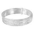 Silver 925 High Polished Diamond Cut Semanario Bangle Bracelet - BG136