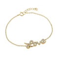 Silver 925 Gold Plated Love CZ Inlay Bracelet - BGB00188GP