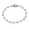 Rhodium Plated 925 Sterling Silver Plated CZ Tennis Link Bracelet - BGB00314