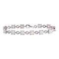Rhodium Plated 925 Sterling Silver Opal Tennis Bracelet - BGB00333