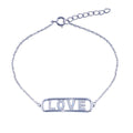 925 Sterling Silver Love Clear CZ Bracelet - BGB00364