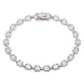 Rhodium Plated 925 Sterling Silver 6.1mm Link CZ Tennis Bracelet - BGB00319CLR