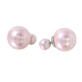 Silver 925 Grey Faux Pearl Reversible Earrings - BGE00445PNK