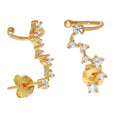 Gold Plated 925 Sterling Silver Climbing Earring with CZ Stones - BGE00491