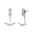 Rhodium Plated 925 Sterling Silver CZ Infinity Front and Back Earring - BGE00502