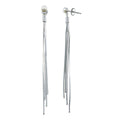 Rhodium Plated 925 Sterling Silver Synthetic Center Snake SQ Dangling Earrings - BGE00624