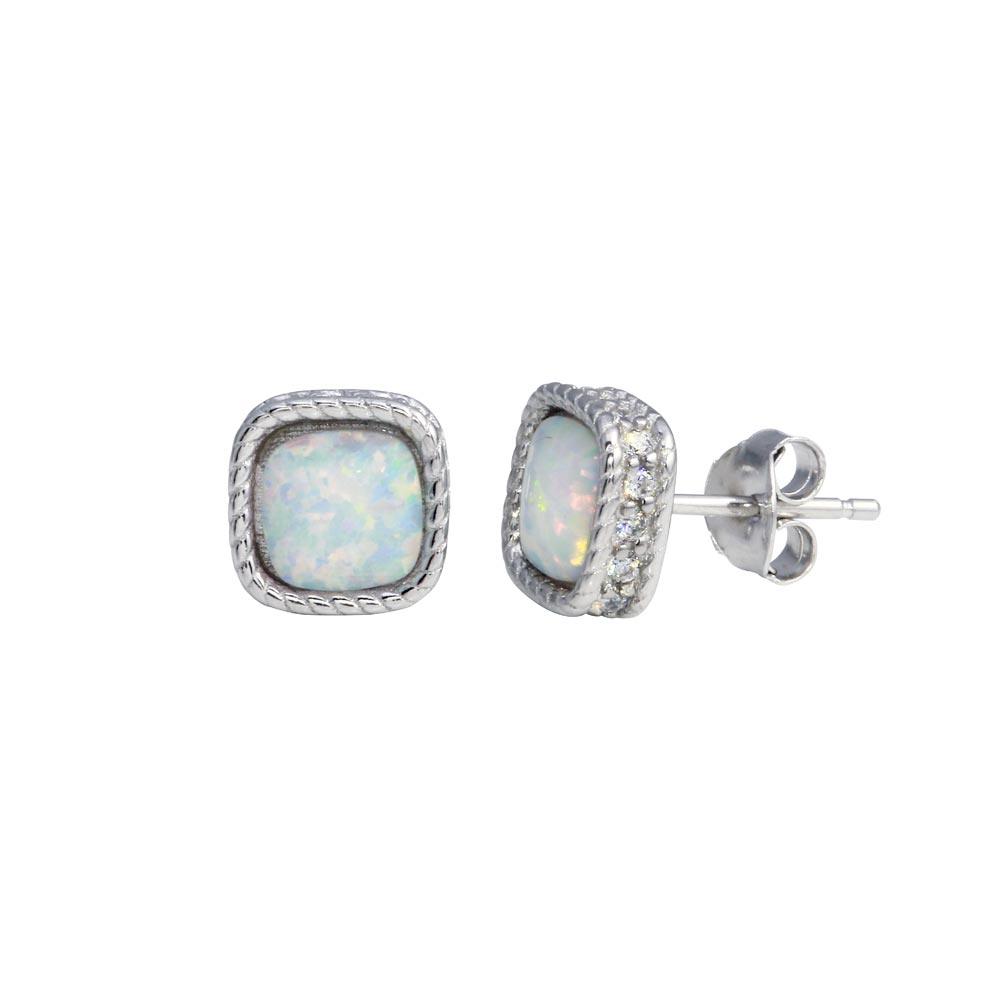 925 Sterling Silver CZ Square Halo - BGE00662