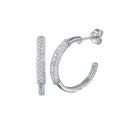 925 Sterling Silver Half CZ Hoop - BGE00666