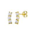 Gold Plated 925 Sterling Silver 3 Line Opal Earring - BGE00709