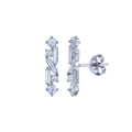 Rhodium Plated 925 Sterling Silver Linear Baguette CZ Earring - BGE00710